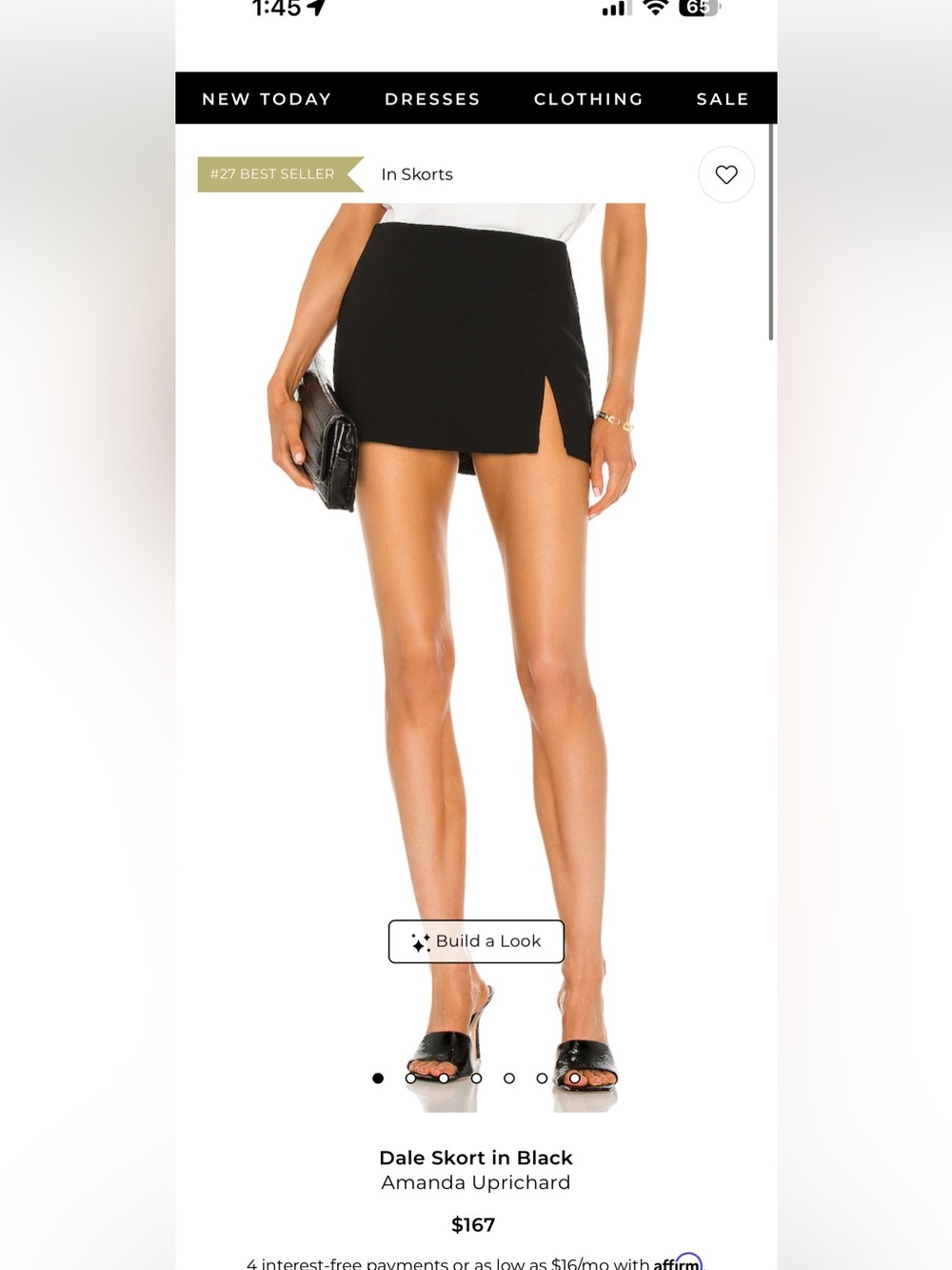 Amanda Uprichard Black Mini Skirt with Zip Detail